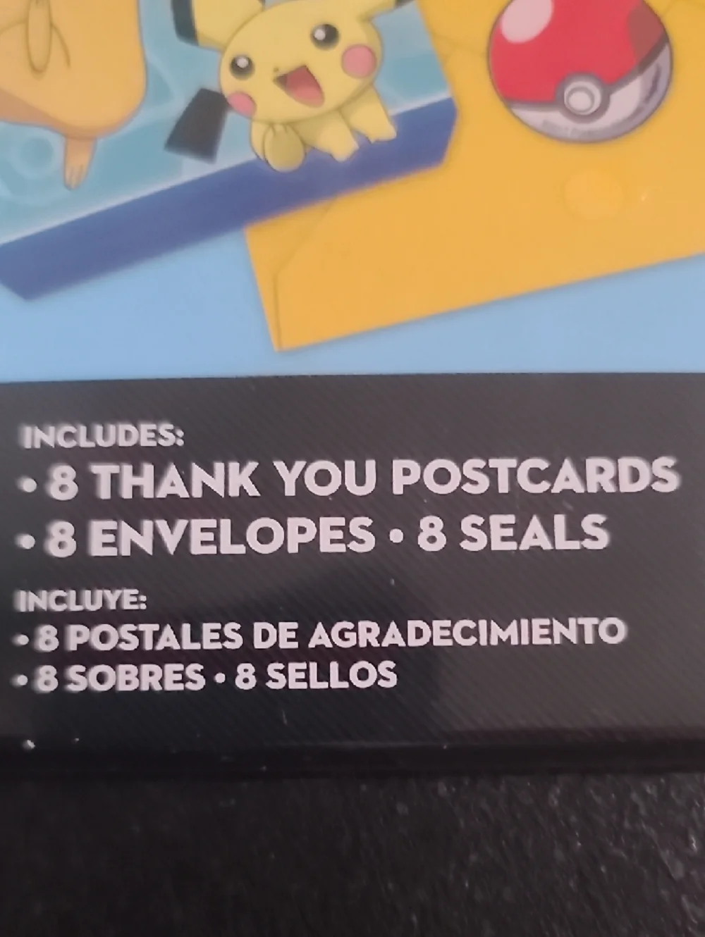 Pokemon Thank You Postcards 8ct - Blue and Yellow - Set of 2
